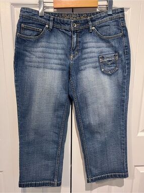 Esprit Cropped Capri Mid Rise Denim Jeans Size 14